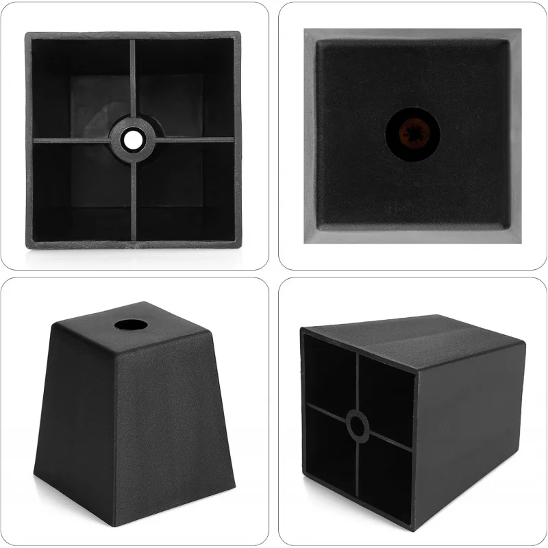 4 peças de substituição de sofá com parafuso para móveis de plástico de 3 polegadas, mesa de centro com pés quadrados
