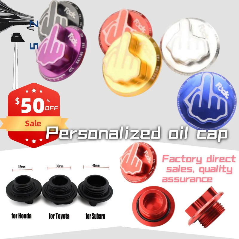 

Multicolor Honda Toyota Subaru Gasoline Cap Customizable Aluminum Alloy Car Accessories Personalized Engine Oil Cover