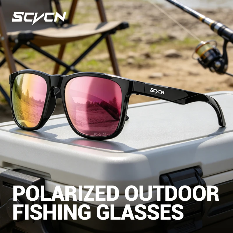 SCVCN UV400 Anti-Glare Polarized Fishing Sunglasses Stylish Outdoor Sports Glasses Cycling Running Hiking and Driving Sunglasses