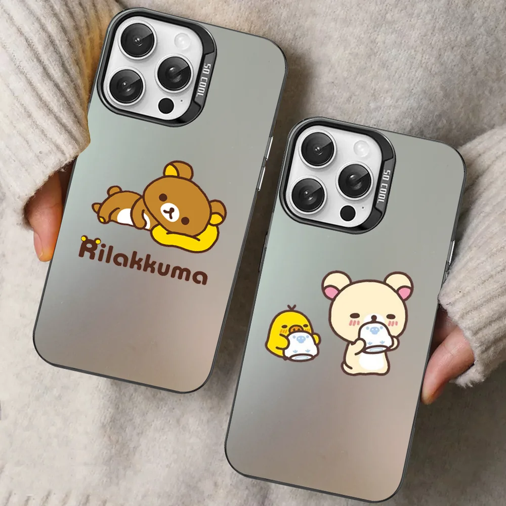 Cartoon R-Rilakkuma Phone Case For IPhone 16 15 14 13 12 11 Pro Max X XR XSMAX 8 7 Plus Matte Shockproof Back Cover