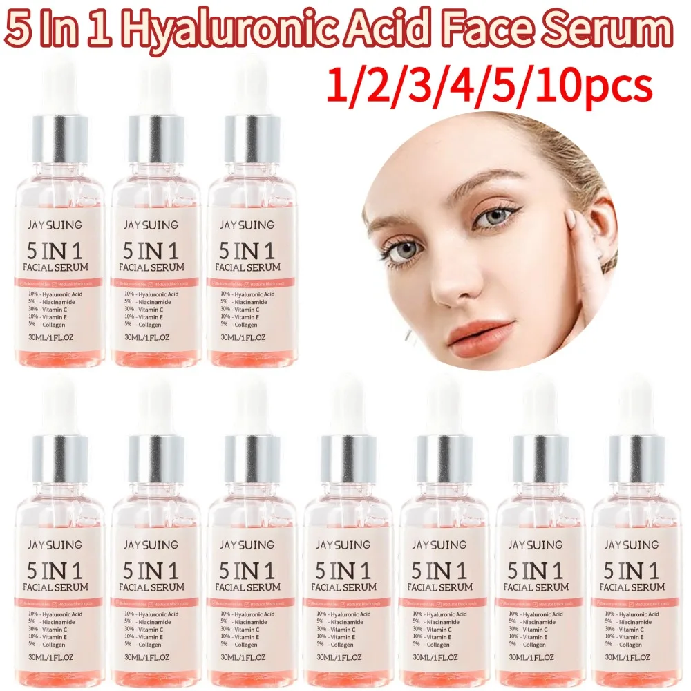 

5 In 1 Hyaluronic Acid Face Serum Moisturizing Vitamin C collagen Lightning Facial Serum Nourishing Breathable Skin Care