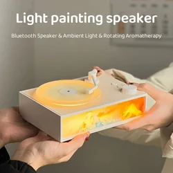 Retro Wireless Bluetooth Speakers Time Machine Stereo Turntable Aromatherapy Light Color Multifunctional Speaker Caixa De Som