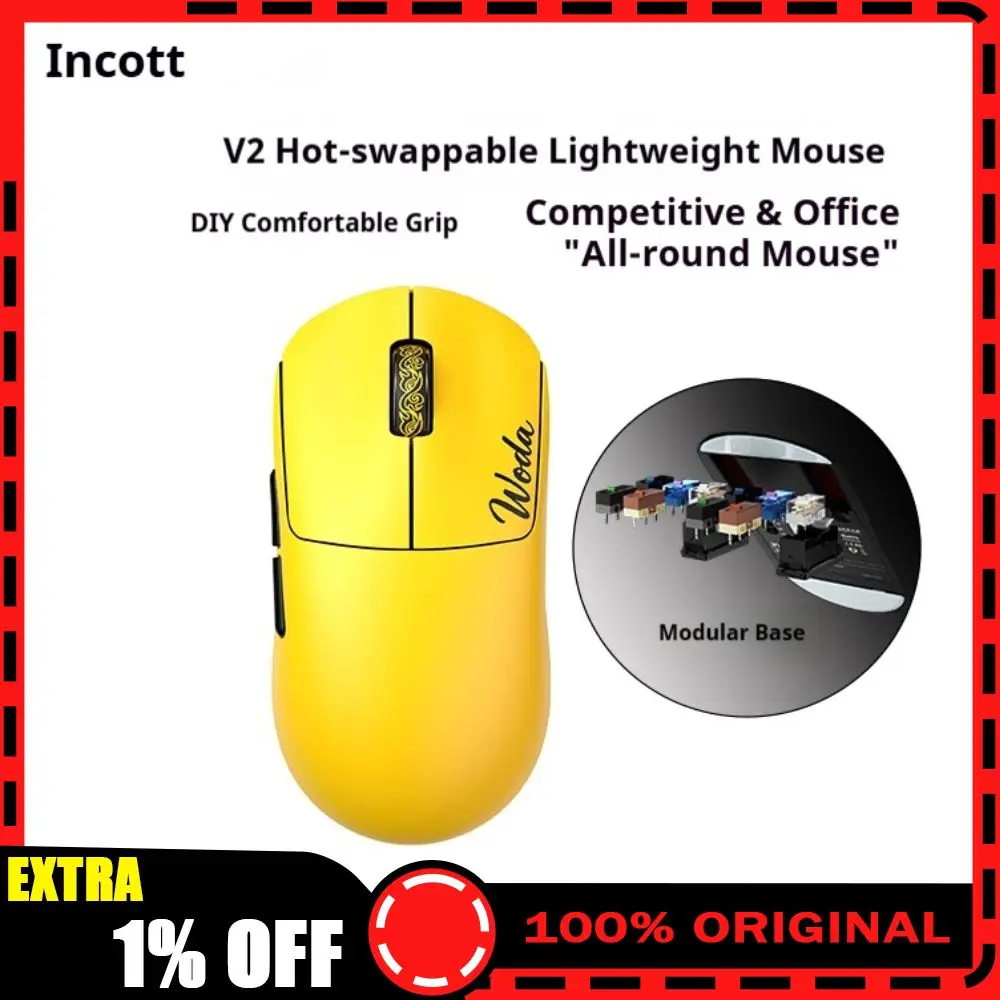 Incott G23 V2 Se/Pro souris trois modes 8K échange à chaud souris de jeu sans fil ergonomie personnalisée PC Gamer accessoires souris cadeaux