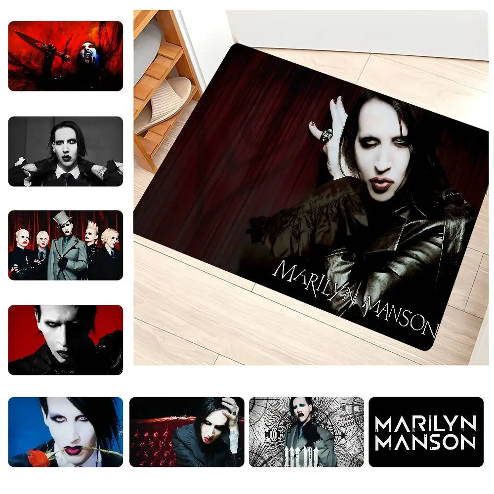Marilyn Manson Industrial Rock Band Entrance Door Mat Nordic Style Bedroom Living Room Doormat Home Balcony Anti-Slip Modern
