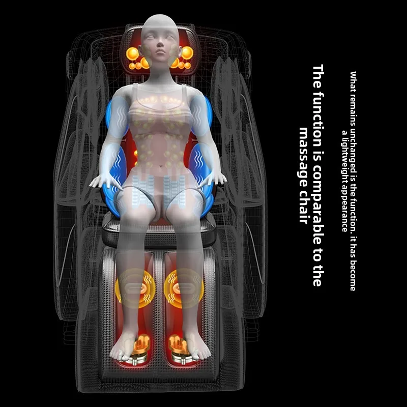 جهاز تدليك شياتسو للرقبة مع حرارة كاملة الظهر ووسادة كرسي تدليك دوارة مع تعديل الارتفاع واهتزاز الساق باللون الأسود والبني
