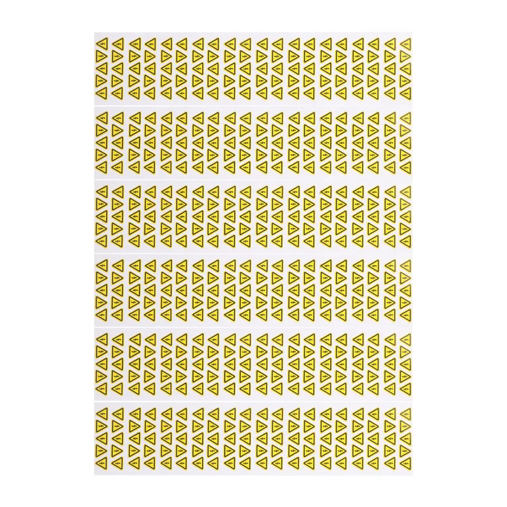 200Pcs High Voltage Warning Sticker Yellow Electric Hazard Sign Triangular Safety Decal Peel Stick Reusable for Panels Equipment