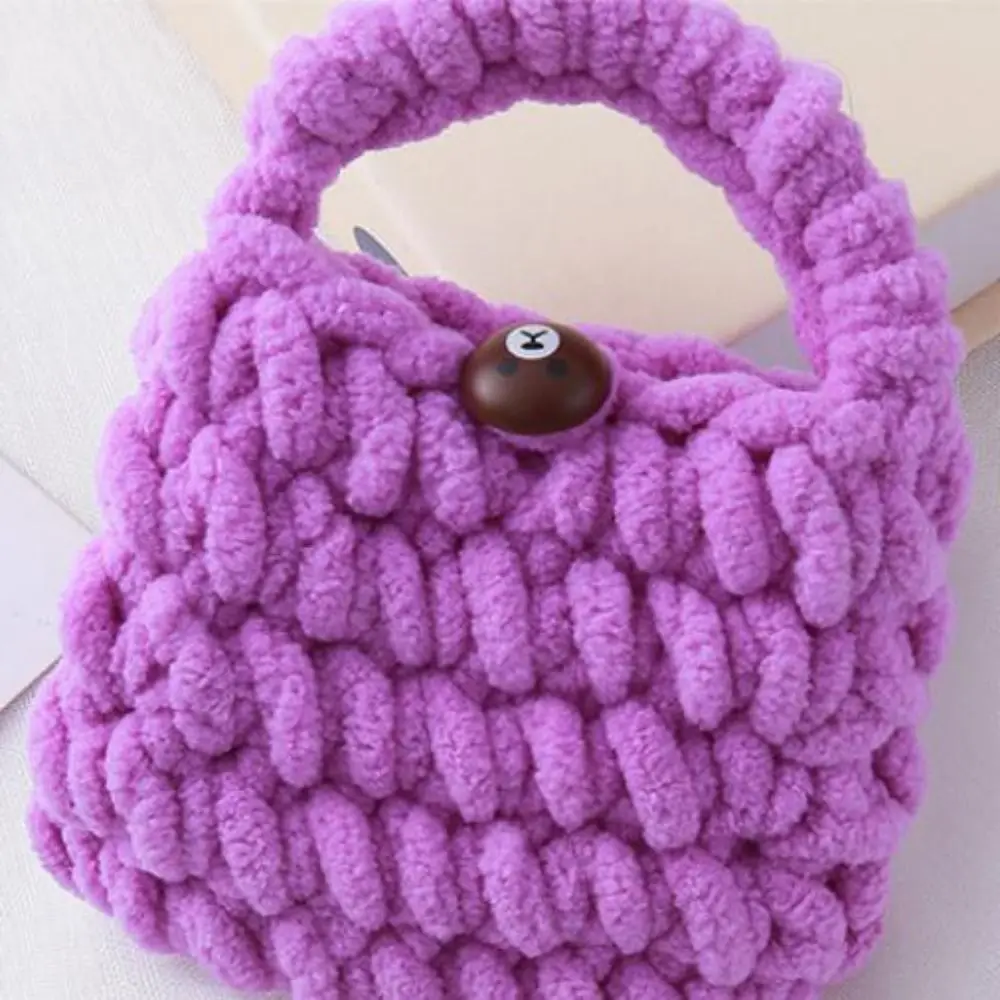 Plush Crochet Mini Knitted Handbag Hamburg Headset Cover Earphone Knitted Bag Knitted Handmade Portable Coin Purse Little Gift