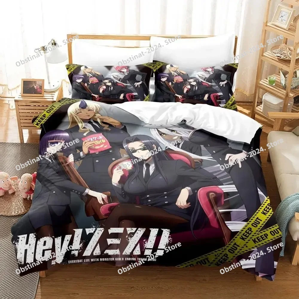 

New Monster Musume Everyday Life With Monster Girls Bedding Set Cartoon Anime 3 piece set Adult Kid Bedroom Duvet cover Sets