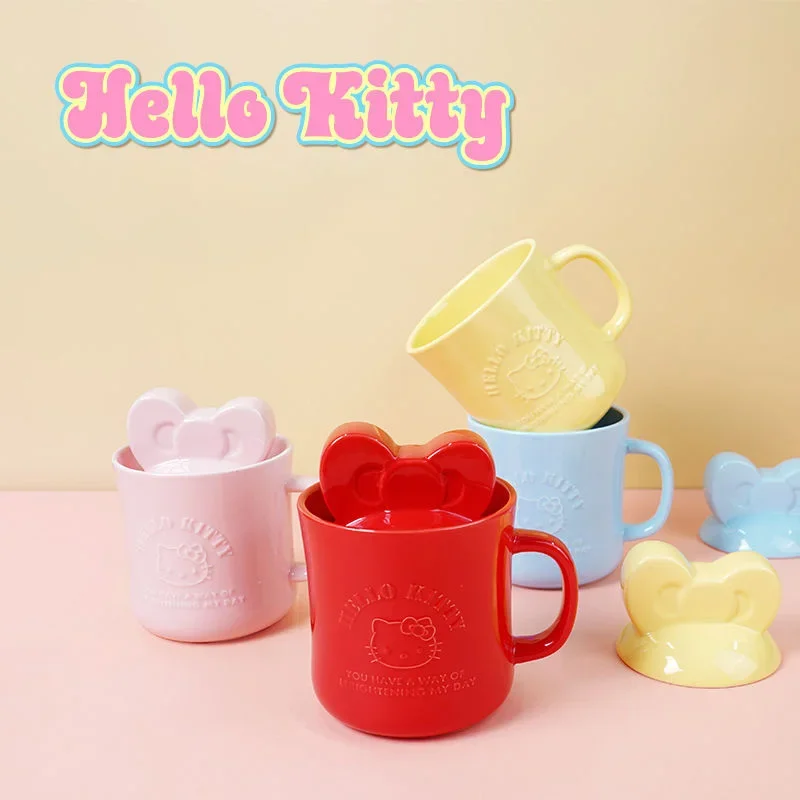 New Sanrio Hello Kittys Mug Cartoon Kawaii Dormitory Home Coffee Breakfast Milk Cup Makron Color Couple Ceramic Cup 500ML Gifts