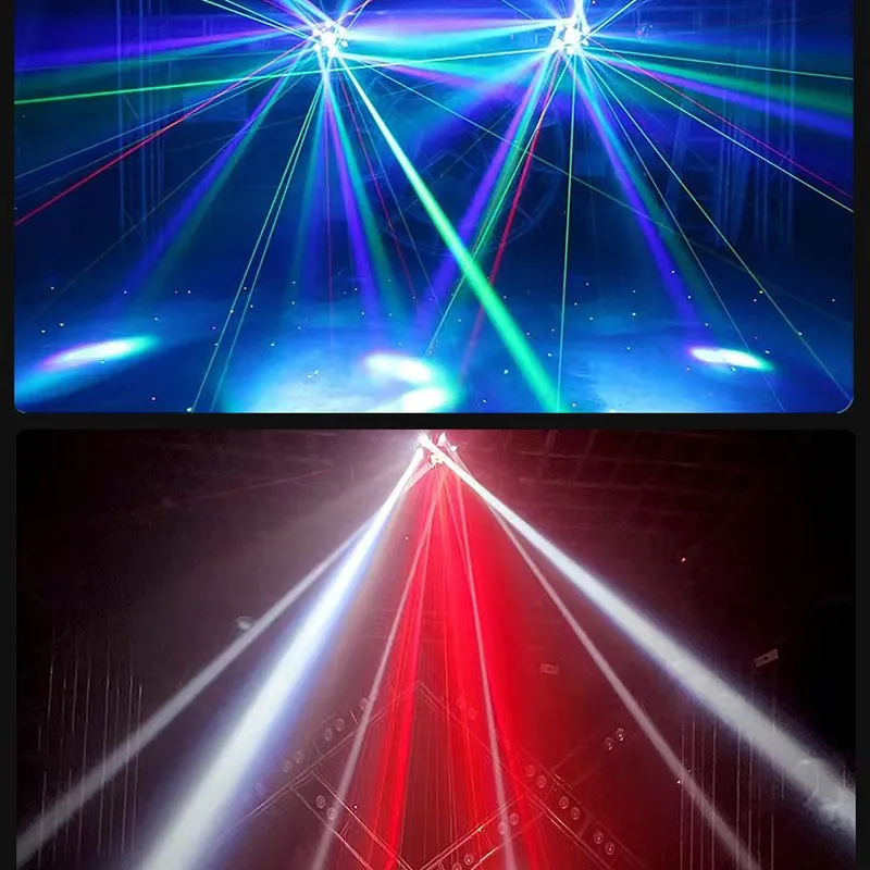 Imagem -06 - Led Moving Head Light Efeito Seis Braço Pequeno Diamante 3in Feixe Olho de Abelha Laser Dx512 Luz Atmosfera dj Festa Bar Clube Mostrar