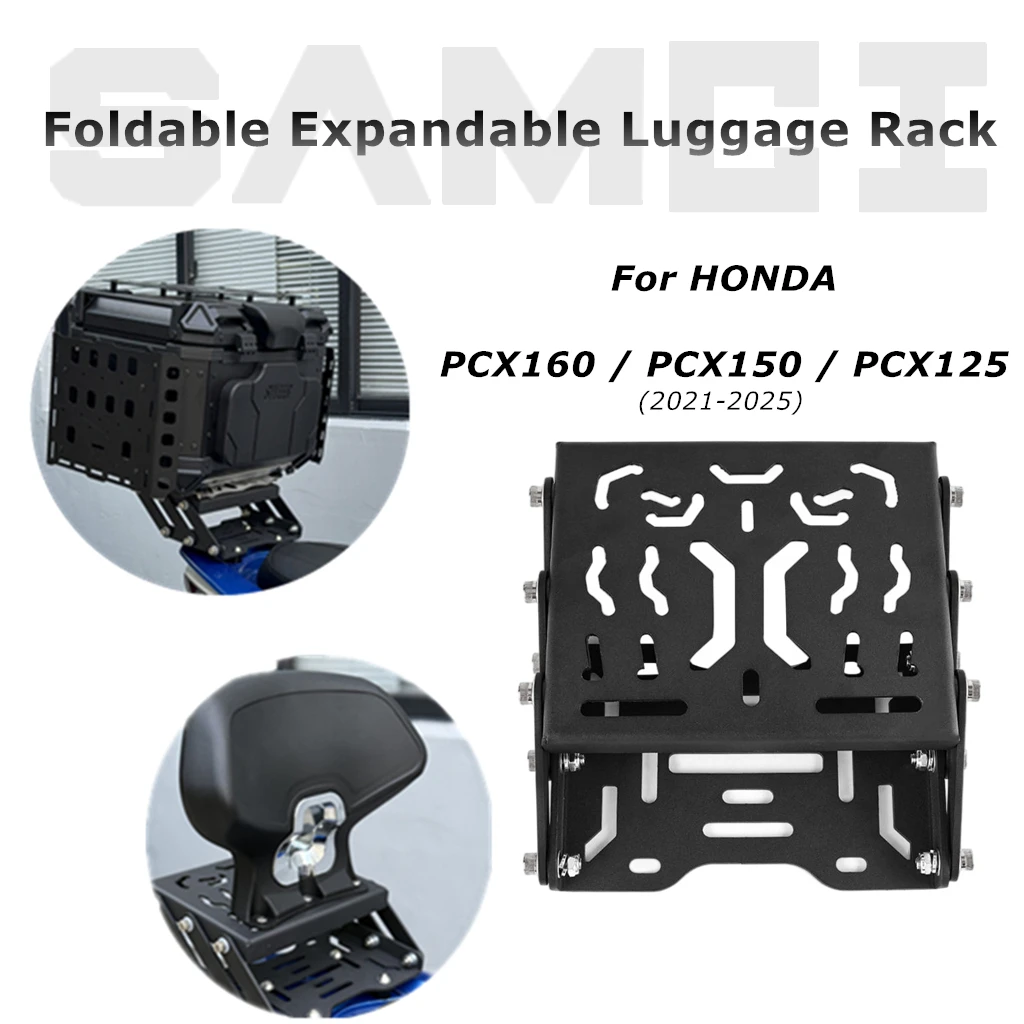 

Motorcycle Rear Luggage Tail Rack Multifunctiona Foldable Trunk Rear Rack For HONDA PCX160 PCX150 PCX125 2021-2025