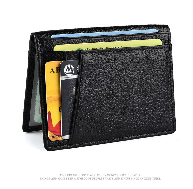 YUECIMIE Super Slim Weiche Brieftasche Aus Echtem Leder Mini Kreditkarte Halter Geldbörsen Geldbörse Dünne Kleine Kartenhalter Männer Brieftasche – Detail 10