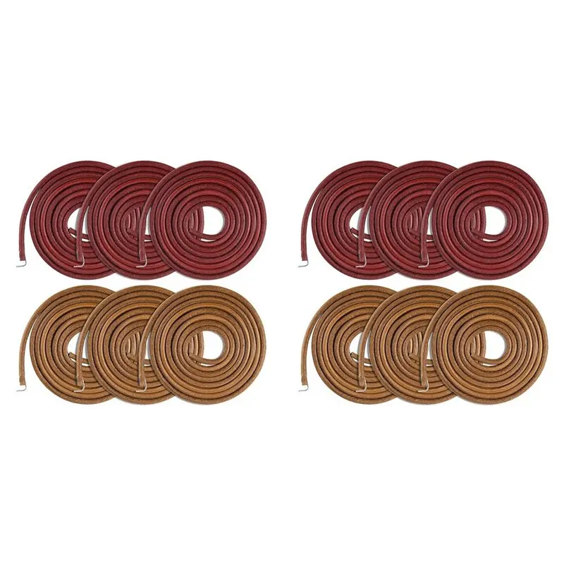 

2025 Trend 12PCS Treadle Sewing Machine Belt, 72 Inch 3/16 Inch Replacement Leather Belt With Hook For Singer/Jones Sewing