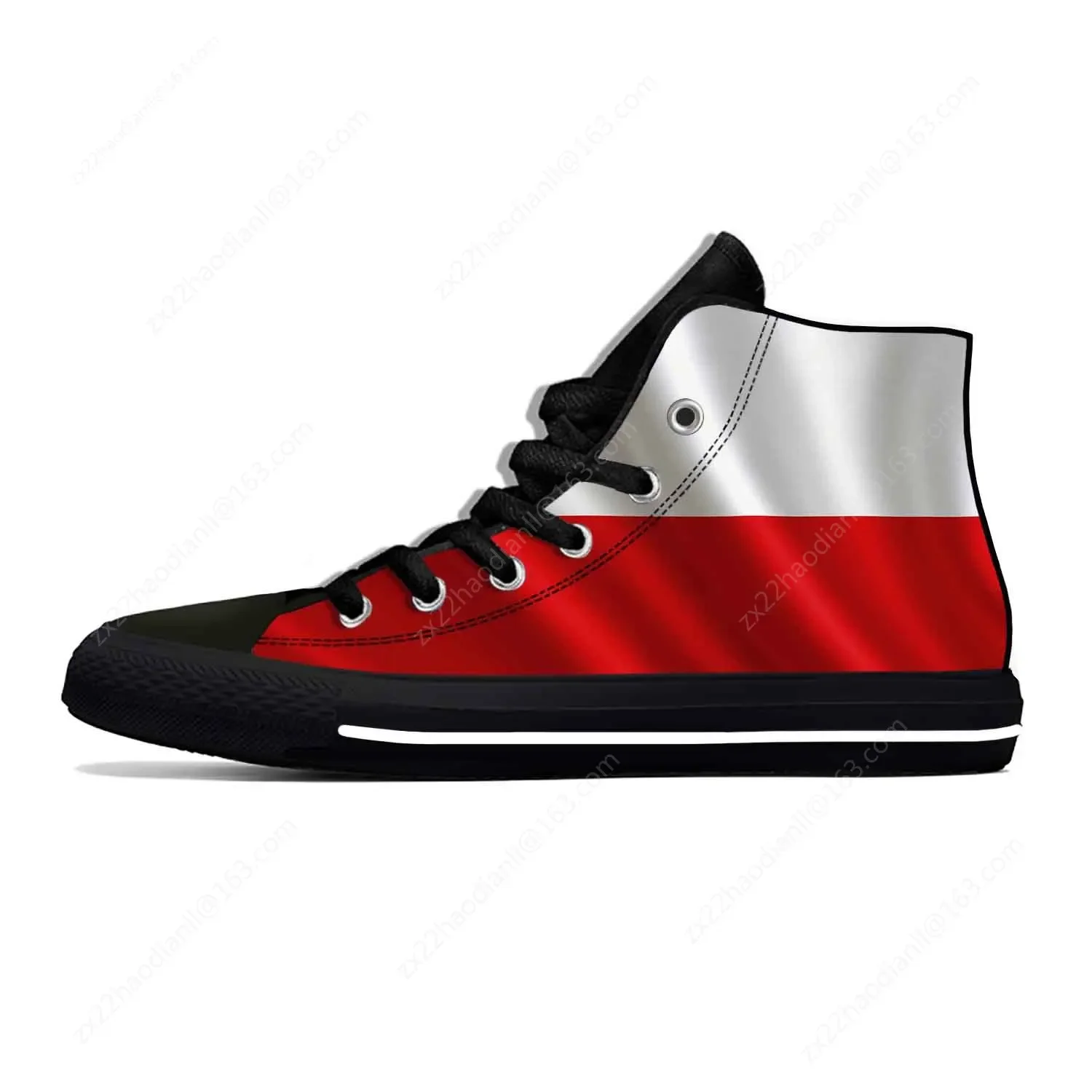 Poland Polish Flag Patriotic Pride Fashion Funny Casual Cloth Shoes High Top Lightweight Breathable 3D Print Men Women Sneakers