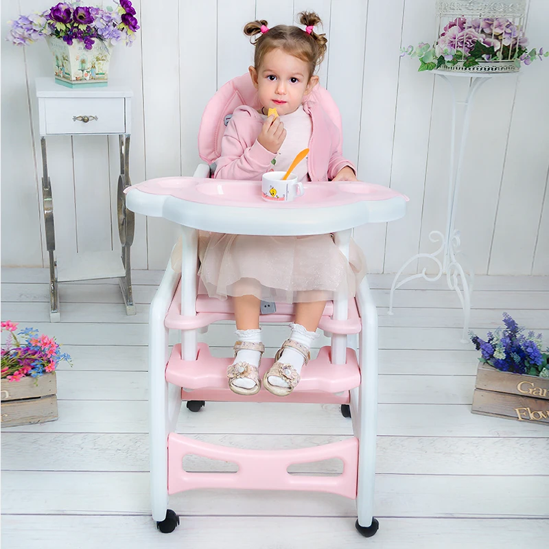 Unique Design Plastic Multi-function 3 in 1 baby high chair with table