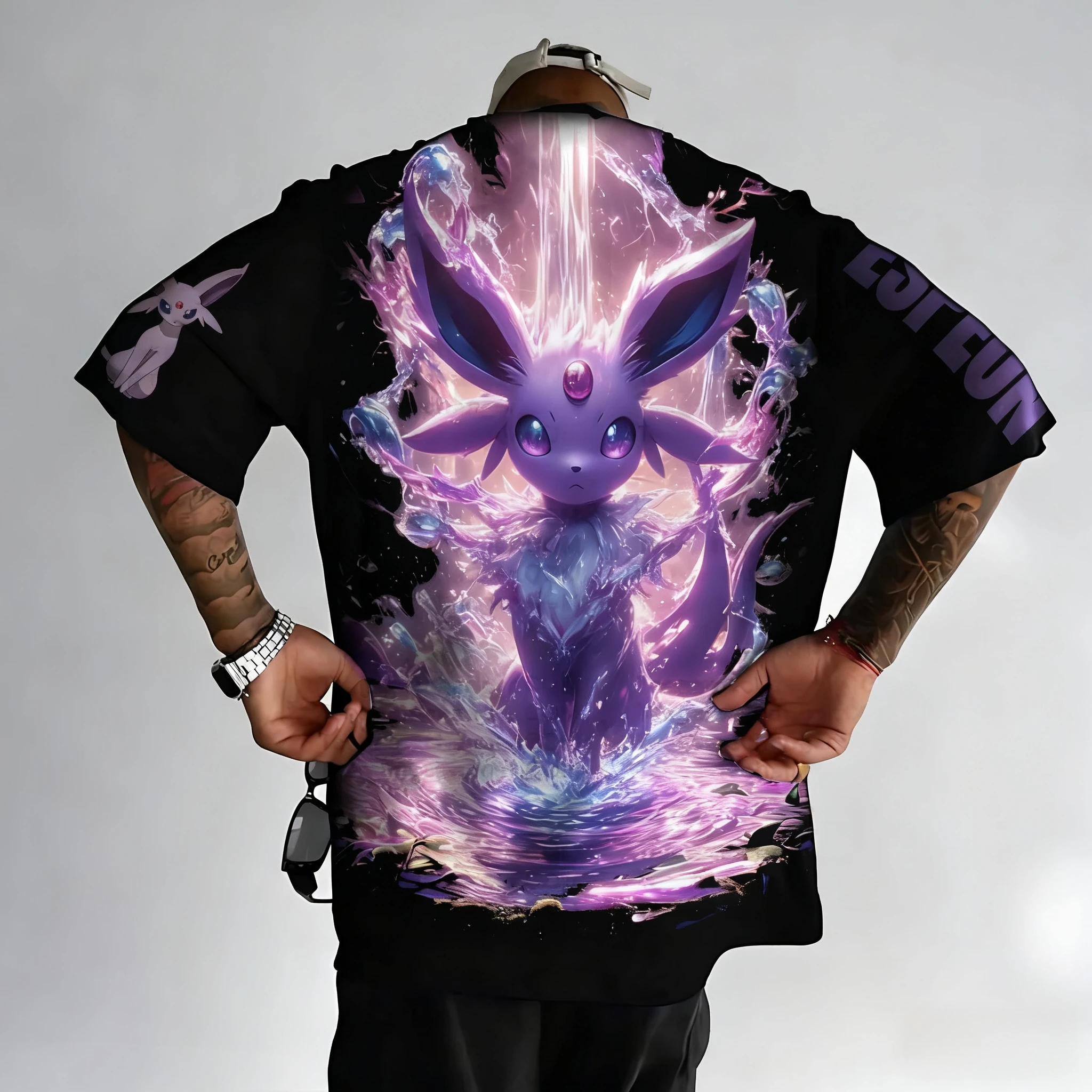 Pokémon Anime T-shirt genitore-figlio Estate Nuovi uomini e donne Espeon Stampato Harajuku Casual Allentato Versatile Top a maniche corte