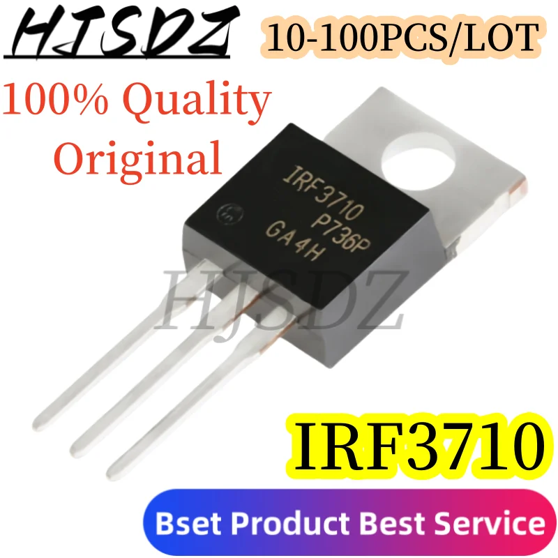 10-100PCS/LOT 100% Quality Original IRF3710PBF, IRF3710 TO-220 MOS, FET,