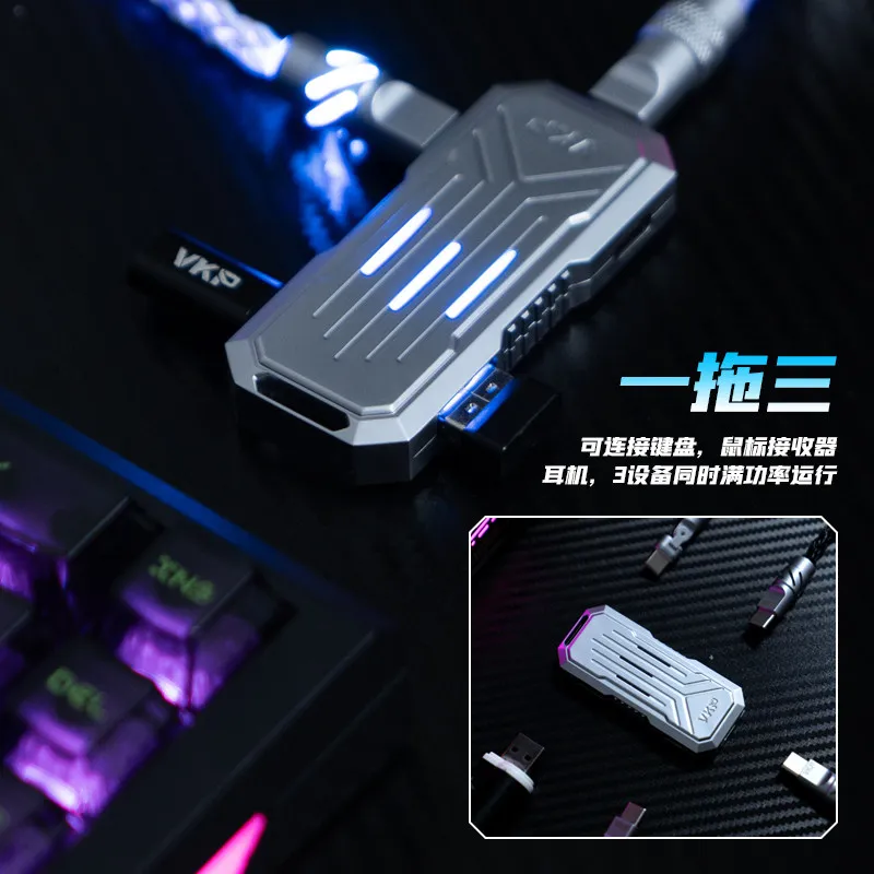 HUB Docking Station 8K Magnetic Axis Keyboard CNC Dedicated USB Hub 1ni3 Trans former for Gamers Esports Game Accessories view 5