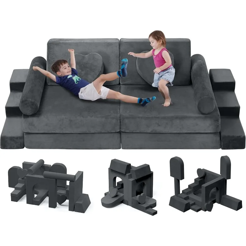 Children's Modular Play Sofa - 14PCS Children's Sofa, Enhance Creativity, Boys and Girls DIY Creative Playroom Sofa