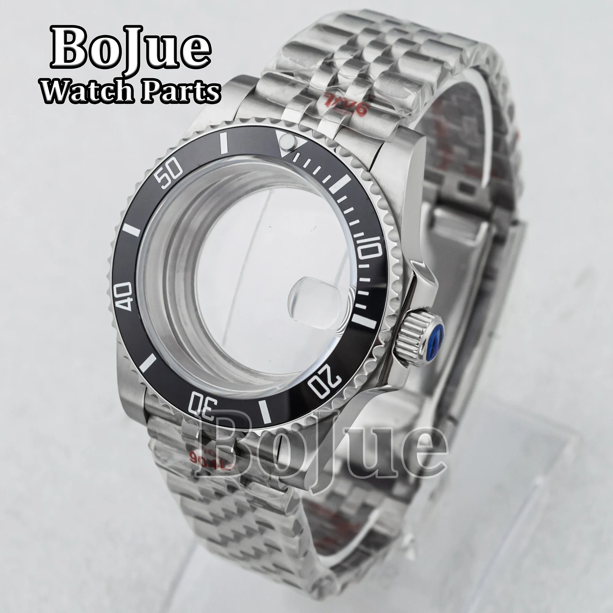 

40mm Mens Watch Case Jubilee Bracelet Strap Water Resistance For Seiko NH34 NH35 NH36 NH38 Movement 28.5mm Dial Parts Submariner