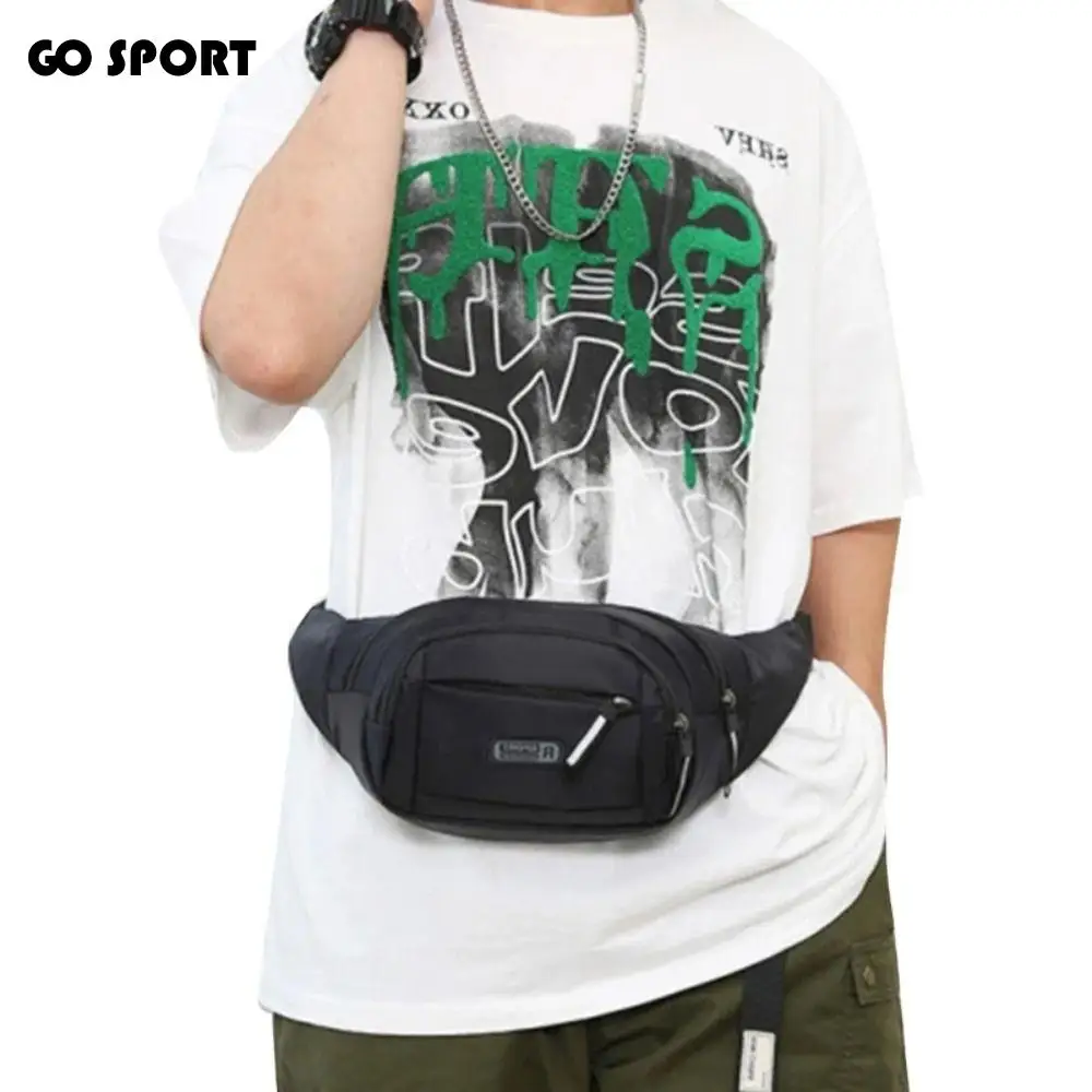 

Nylon Men Multifunctional Waist Bags Large Capacity Waterproof Crossbdoy Chest Bag Lightweight Adjustable Men Running Pouch Belt