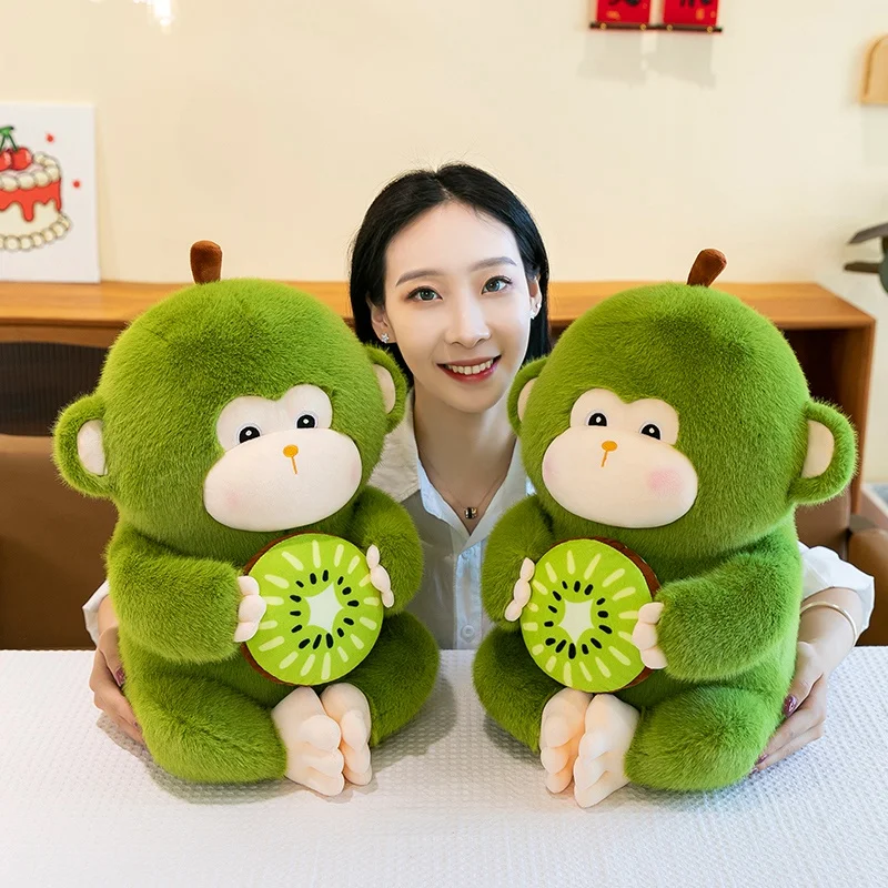 27-50cm kreatywny zielony kiwi małpa pluszowe zabawki Kawaii pluszaki miękkie śmieszne dzieci towarzyszą lalkom poduszka dla dziewczynek prezenty