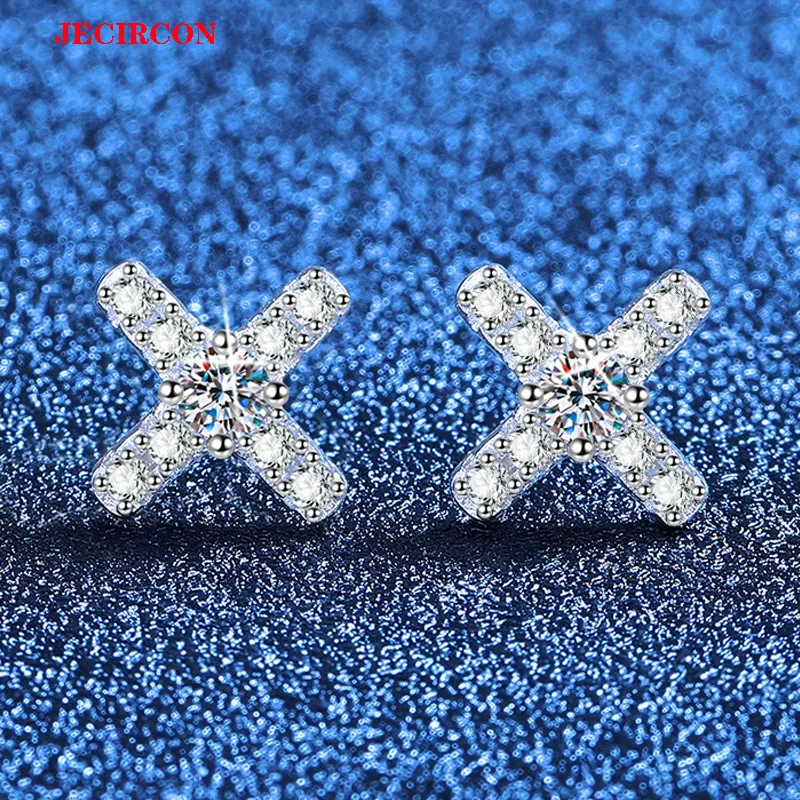 

Серьги JECIRCON из стерлингового серебра S925 с муассанитом, легкие роскошные японские и корейские минималистичные нишевые дизайнерские украшения для ушей