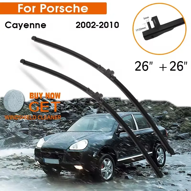 

Car Wiper Blade For Porsche Cayenne 2002-2010 Windshield Rubber Silicon Refill Front Window Wiper 26"+26" LHD RHD Accessorie