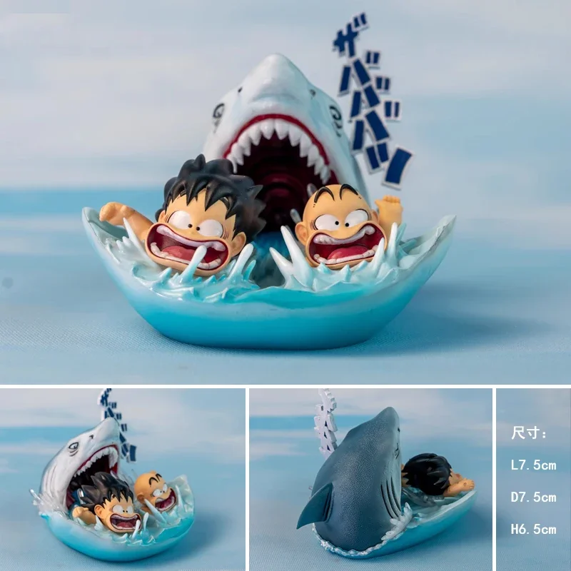 Dragon Ball GK Son Goku krillin Anime Figures Shark Attack Escape in water Desktop Decoration Statue Collection Model Toys Gifts