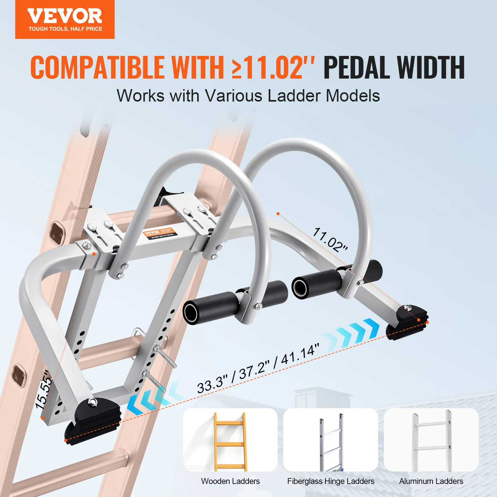 VEVOR Ladder Stabilizer 2 in 1 Extension Wall Ladder Standoff Hook Roof Ridge Ladder Accessories Both Horizontally Vertically