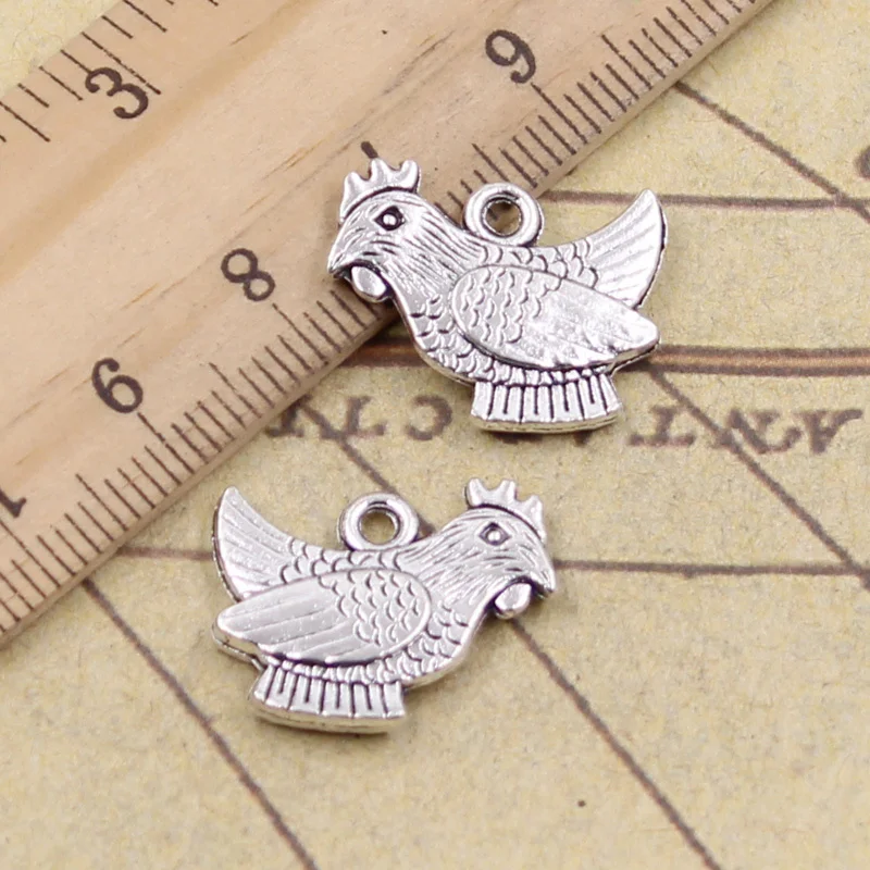 20pcs Charms Rooster Cock Chicken 19x14mm Tibetan Silver Color Jewelry Antique Pendants DIY Craft Handmade Making