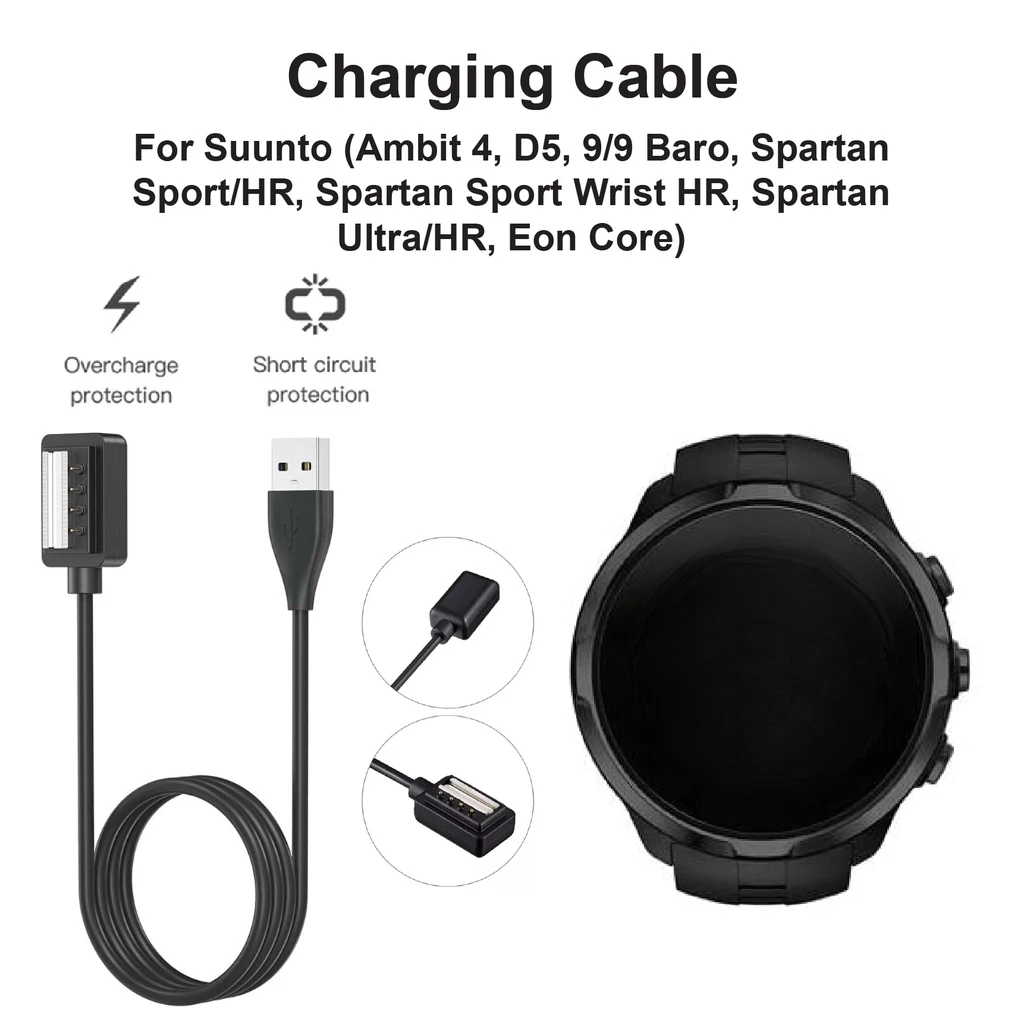 

For Suunto 9/Spartan Sport Wrist HR/Spartan Ultra/D6 Charger USB Charger Smart Watch Charging Cable Replacement Charge
