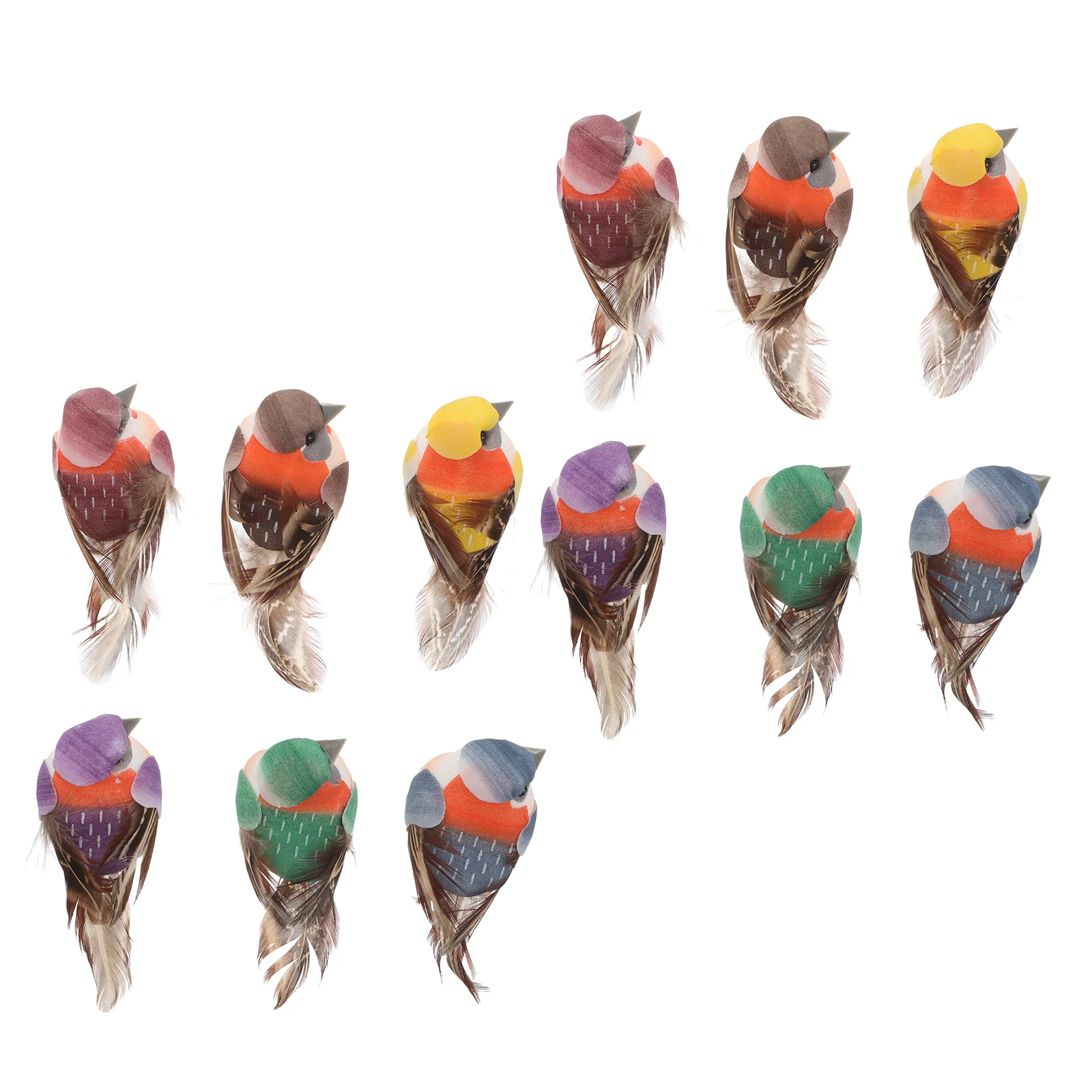 

12pcs Birds Artificial Colorful Artificial Birds Realistic Plume DIY Home Party nament Decorative Statue