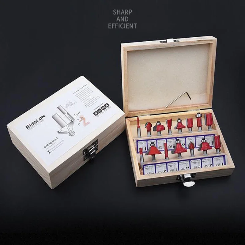 

For Woodworking Milling Cutter Head Electric Trimming Machine Bits 1/2 1/4 Sickle Set For Metal Wood Carving Tools