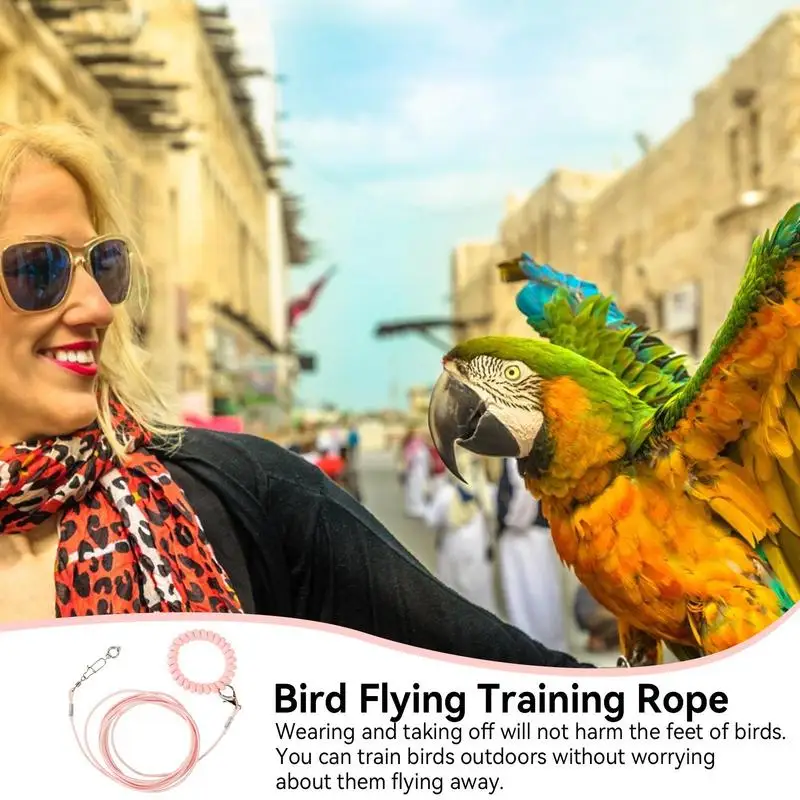 Bird Flying Rope Parrot Bird Training Rope Lightweight For Flying Biting-Resistant Bird Training Toy With Ankle Foot Ring For