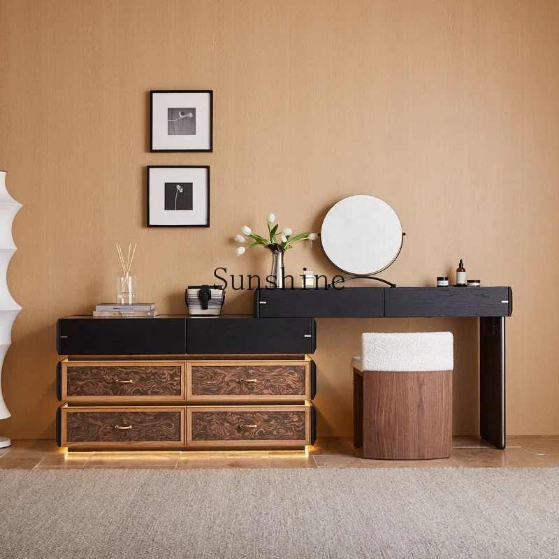 

French solid wood chest integrated dresser antique master bedroom bedside corner makeup table