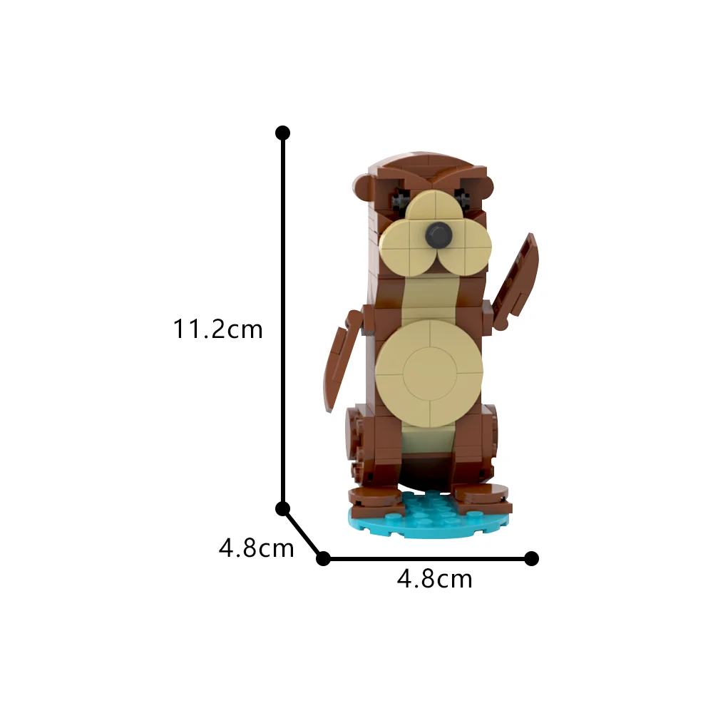 Gobricks MOC Adorable Otter Bricks Model Swim Cute Otter Koala Animal Building Blocks Educational Toys Gift