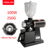 Xeoleo Electric Coffee Grinder 600N Coffee Mill Machine Coffee Bean Grinder Machine Flat Burrs Grinding Machine 100W Red/Black