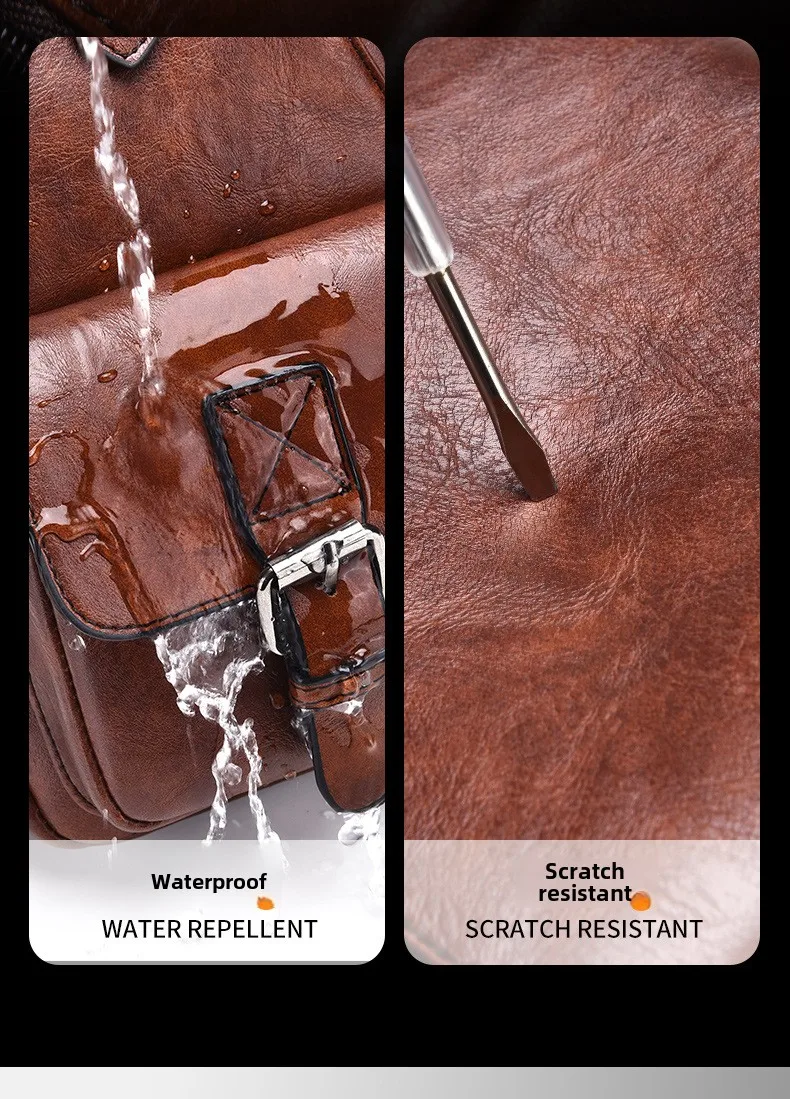 Casual Retro Men's Chest Bag, Large Capacity Waterproof Crossbody Bag, High-end Feeling Shoulder Bag, Single Shoulder Men