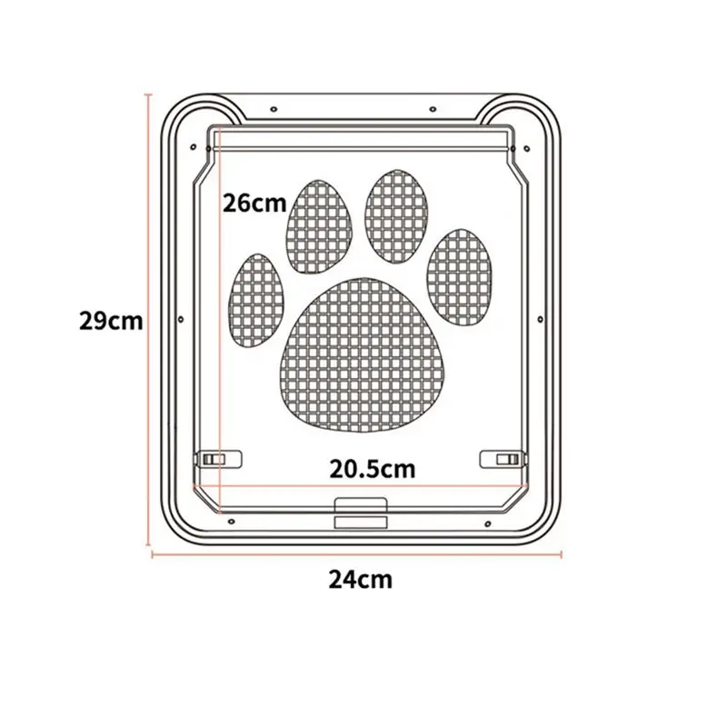 A25I Pet Screen Door Easy Install Home Lockable Outdoor Door Magnetic Self-Closing Function Sturdy Door for Dog Cats 24X29cm