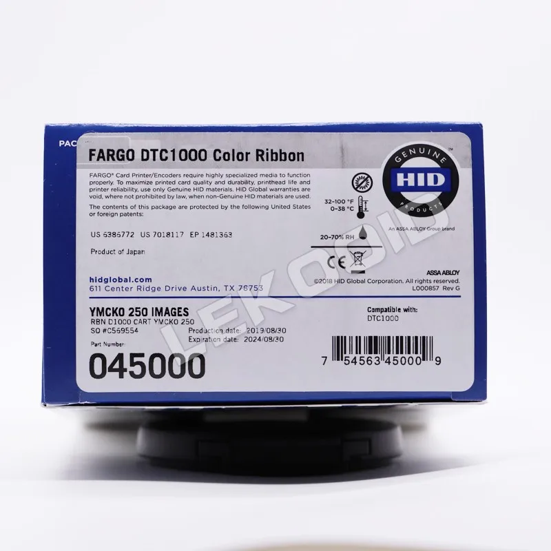 Fargo 045000 color ribbon Work for DTC1250e PVC Thermal Transfer Card Printer