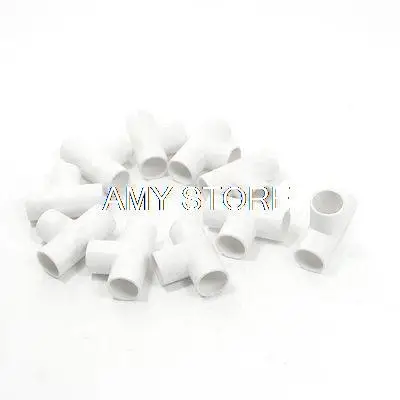 

10pcs White PVC Water Pipe Tee Adapter Connectors Fittings 16mm Inner Dia.