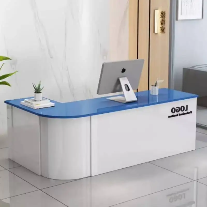 Storage Black Front Desk Reception Counter Modern Luxury Clinic Reception Desk Beauty Salon Mostrador Recepcion Office Furniture