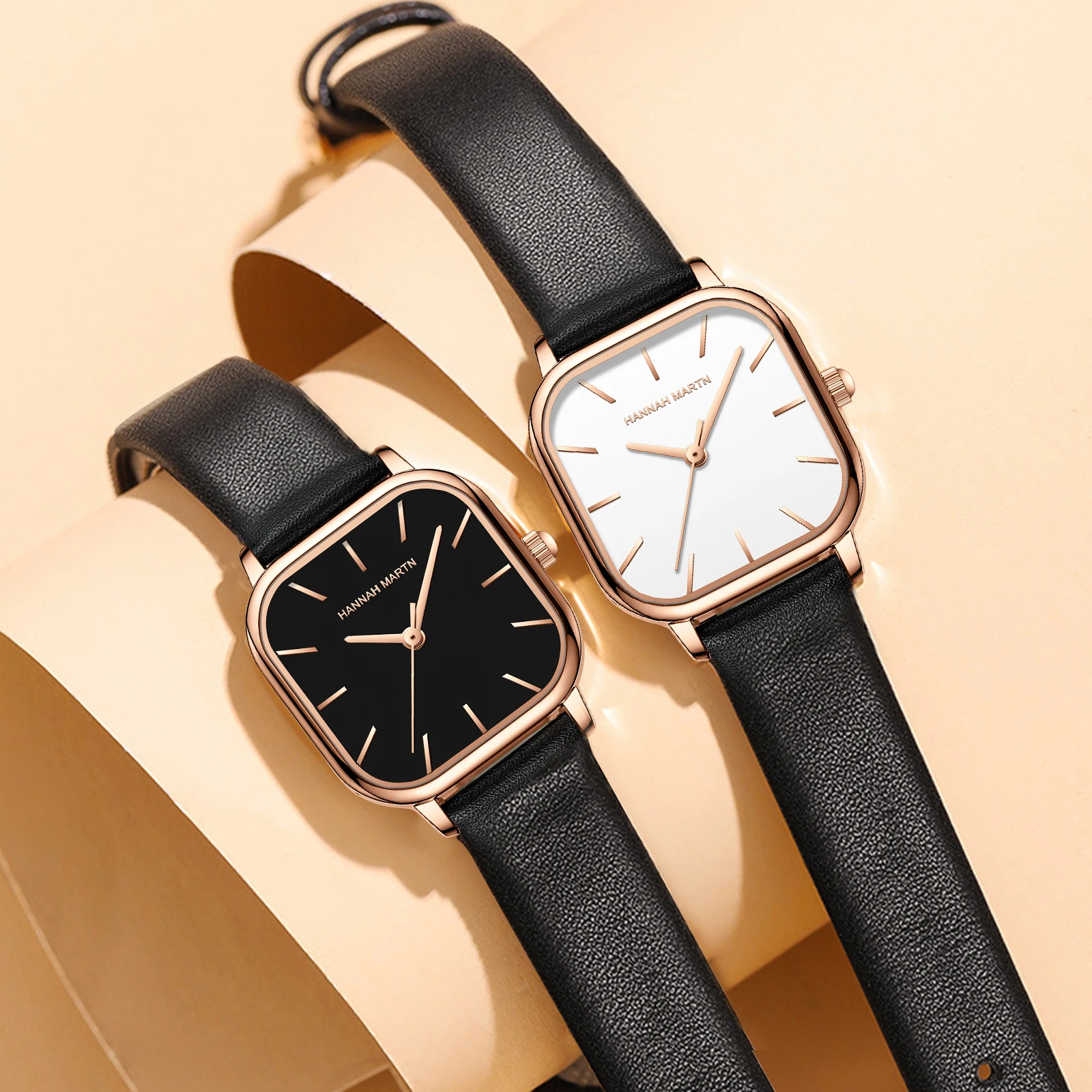 Reloj Mujer Fashion Quartz Watch Square Leather White Rose Gold Minimalist Japanese Movement Luxury Brand  Women Jewelry Watches