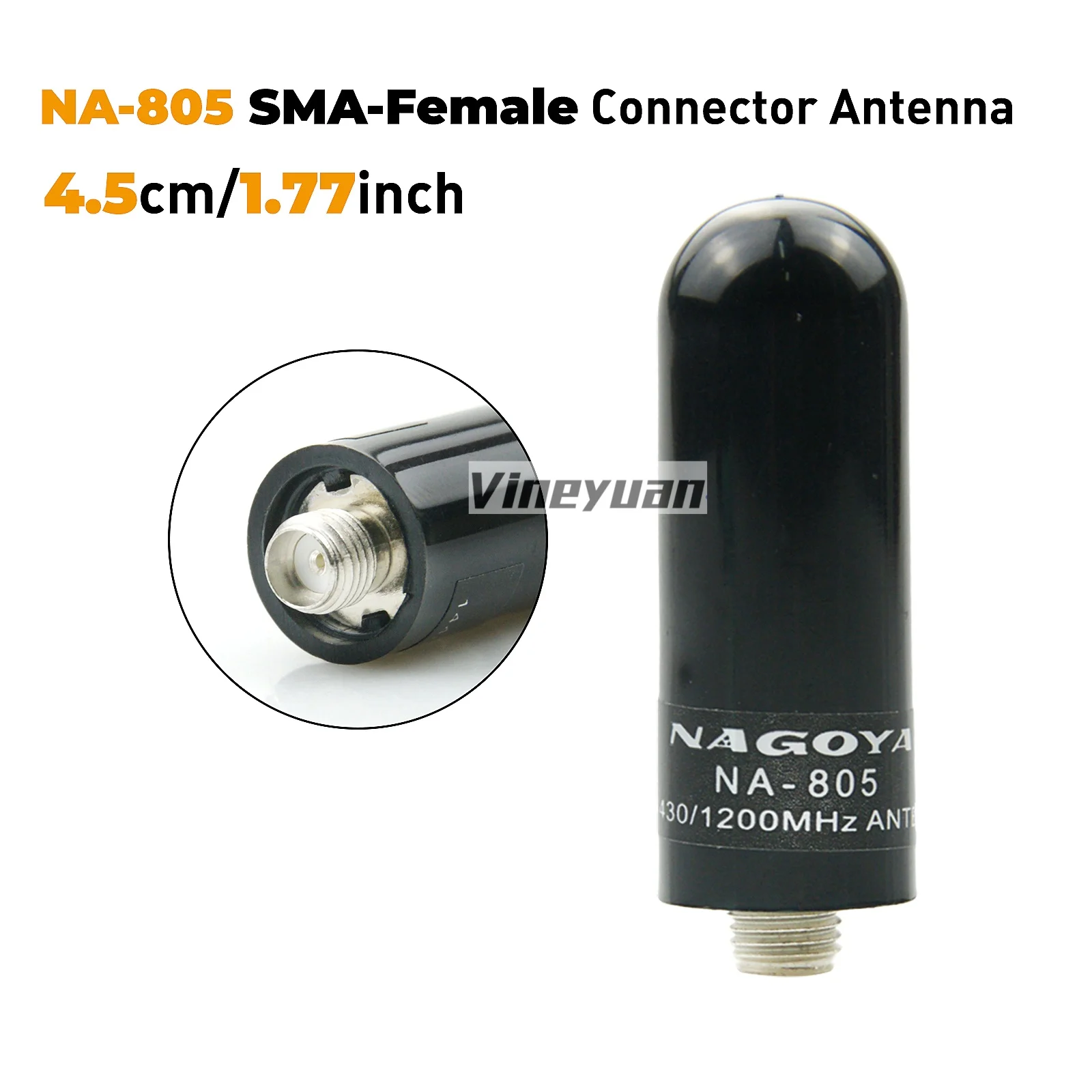 NA-805 Walkie Talkie universale Antenna portatile corta VHF/UHF 144/430/1200 MHz Antenna SMA-femmina per Baofeng Retevis Kenwood HYT