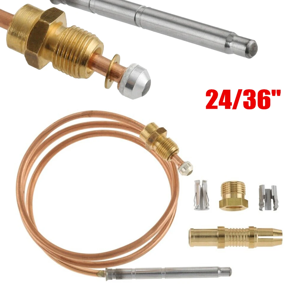Copper Thermocouple 24 36 Inch High Temperature Sensor For Robertshaw For Rheem For General HVAC For Pilot Burner Thermostat Con