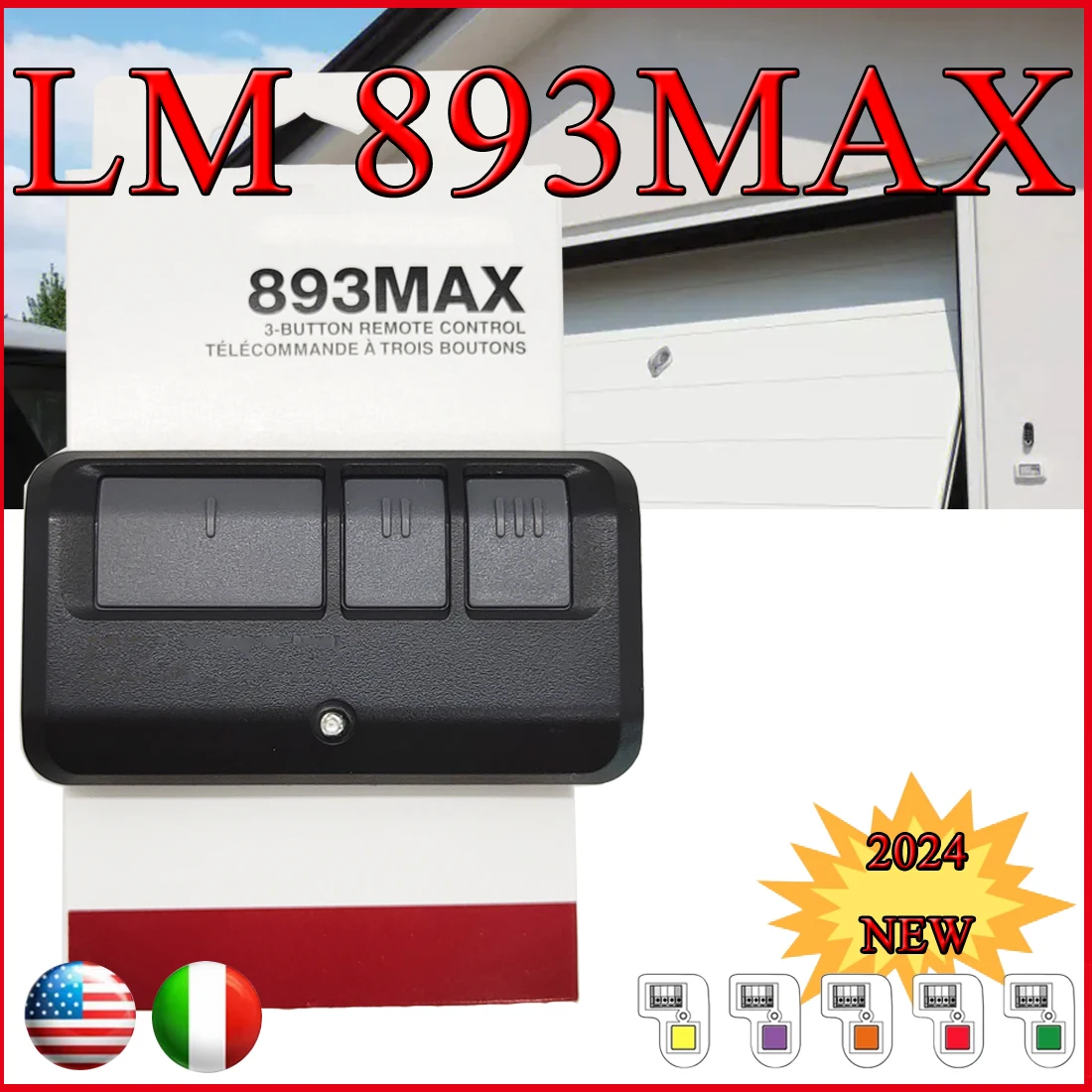 893MAX Garage Door Remote Control For 371LM 372LM 373LM 891LM 893LM 890MAX 971LM 972LM 973LM 81LM Garage Gate Remote Control