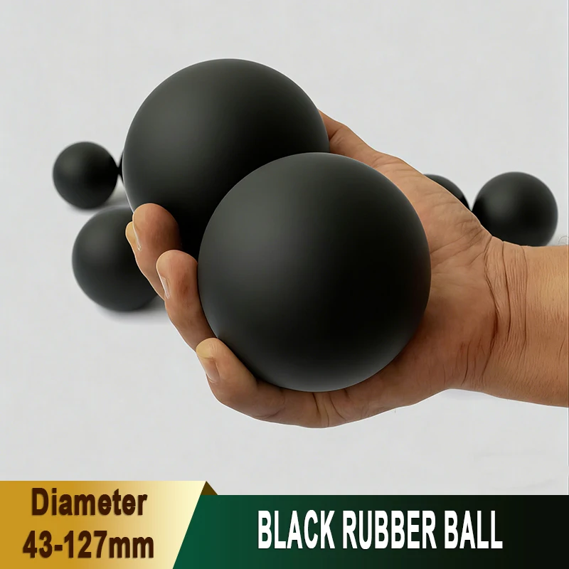 1-5Pcs Diameter 43/45/48/50/53/55/60-127mm Black Solid Rubber Ball Round Sealing Rubber Ball Elastic Ball Industrial DIY Parts