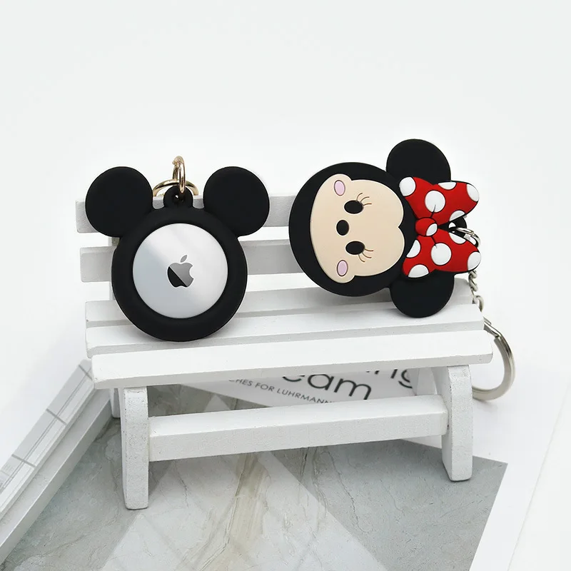 Disney-Soft Silicone Anime Case para Airtags, Minnie, Mickey, Rastreador, Dispositivo Localizador, Capa