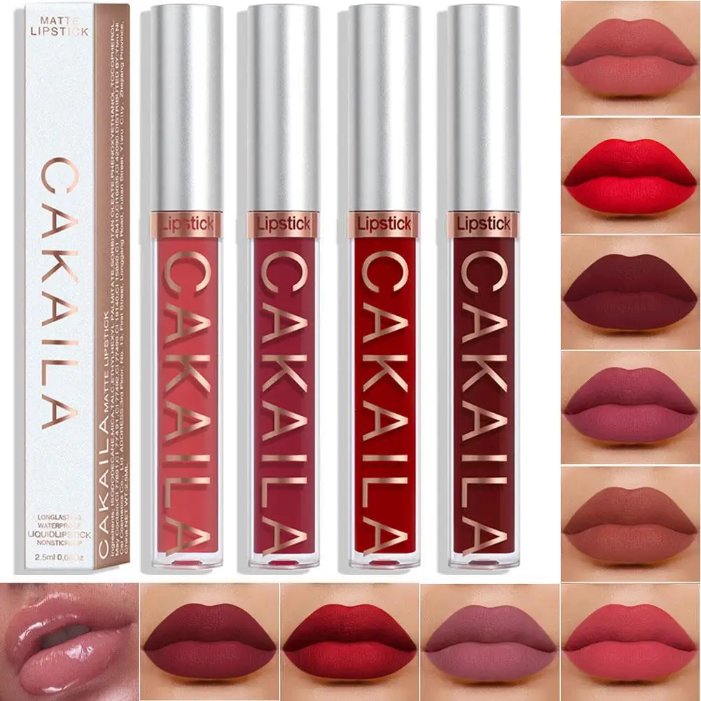 Cakaila nackte flüssige Lippenstift Set Samt matt Lip gloss dauerhafte Lippenstift Lippenstift wasserdicht lange rote Kosmetik nackt sexy wo q8m0